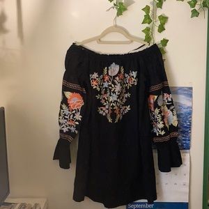 Free People Embroidered Strapless Dress